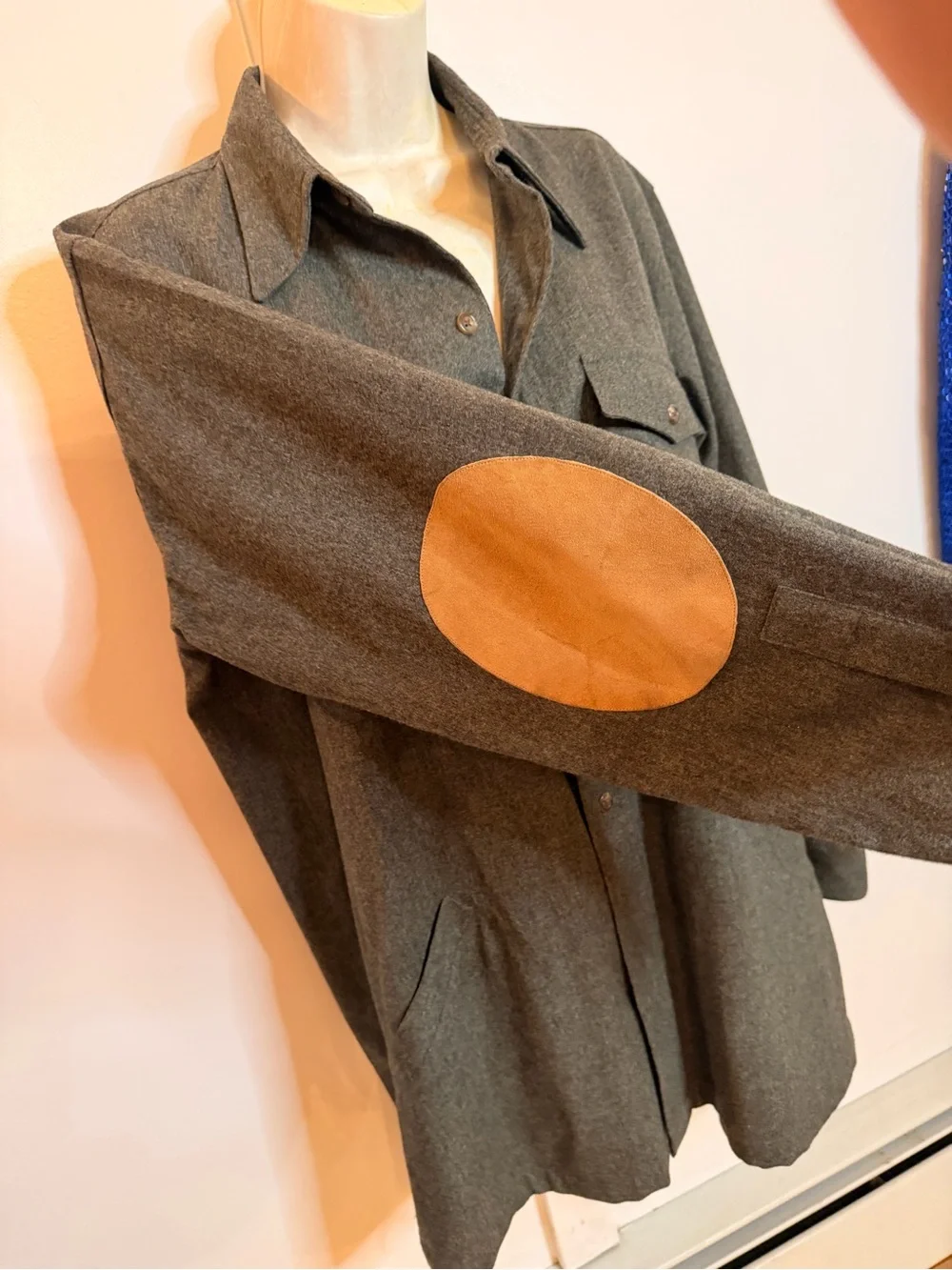 Vintage RALPH Ralph Lauren Blue Label Gray Button-Front Casual Shirt Jacket - Picture 6 of 8